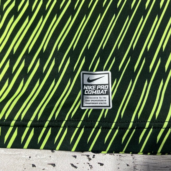 Nike Pro Combat Compression Long‎ Sleeve Shirt Football Skull L Green Black - Picture 3 of 7